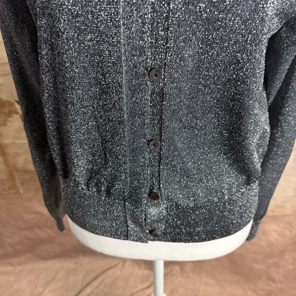 NEW Elie Tahari Silver Metallic Women's Cardigan - Picture 4 of 11